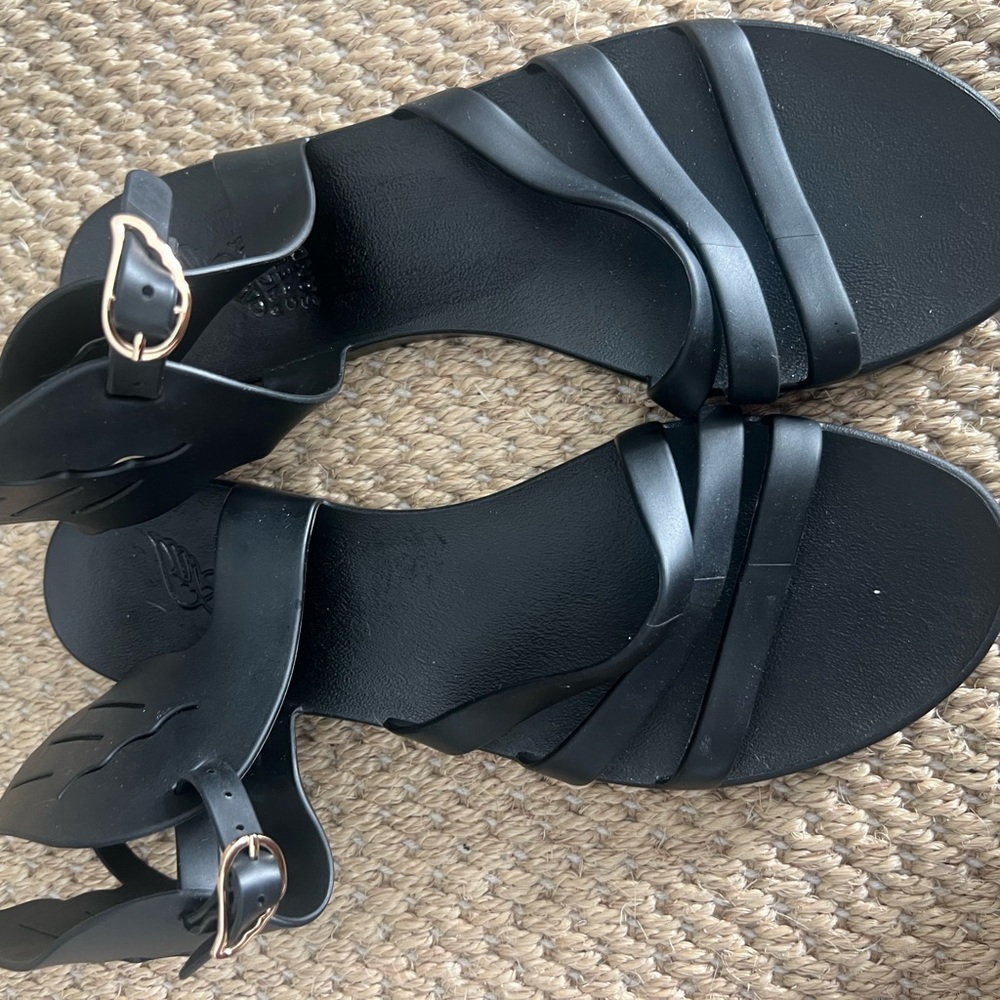 Ancient Greek Sandals Ikaria Black Minimalist Jelly Sandals